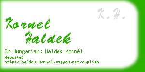 kornel haldek business card